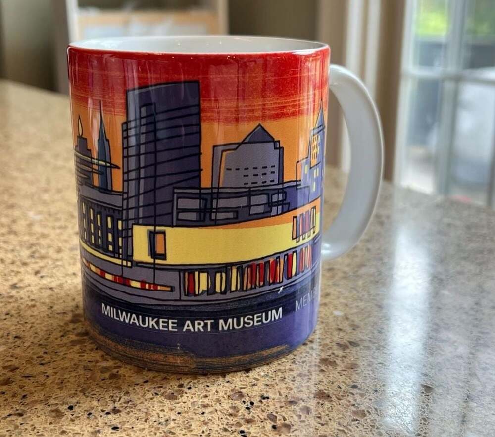 Milwaukee Art Museum Skyline Ceramic Coffee Mug by Christine Grauert‎